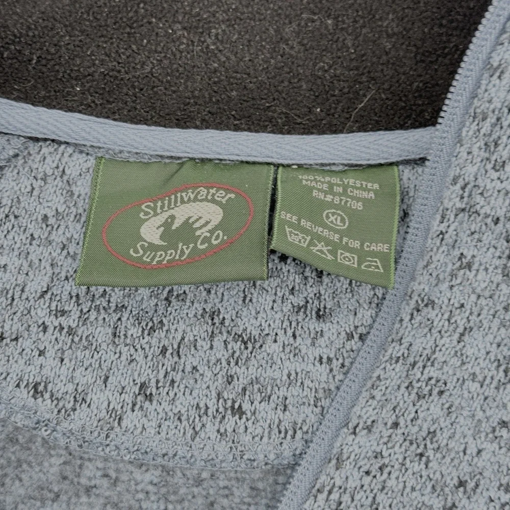 Stillwater Supply Co 1/4 Zip‎ Fleece Pullover Men's XL Heather Blue stylish warm